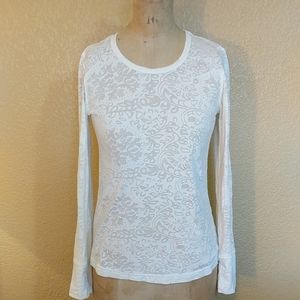 White Patterned Layering T-shirt